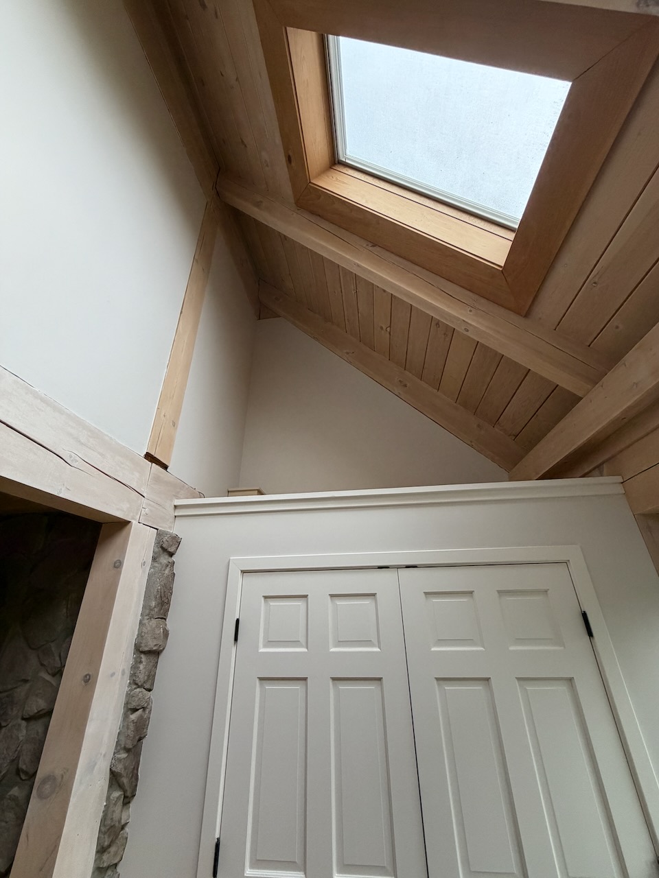 Above the closet — framing and skylight