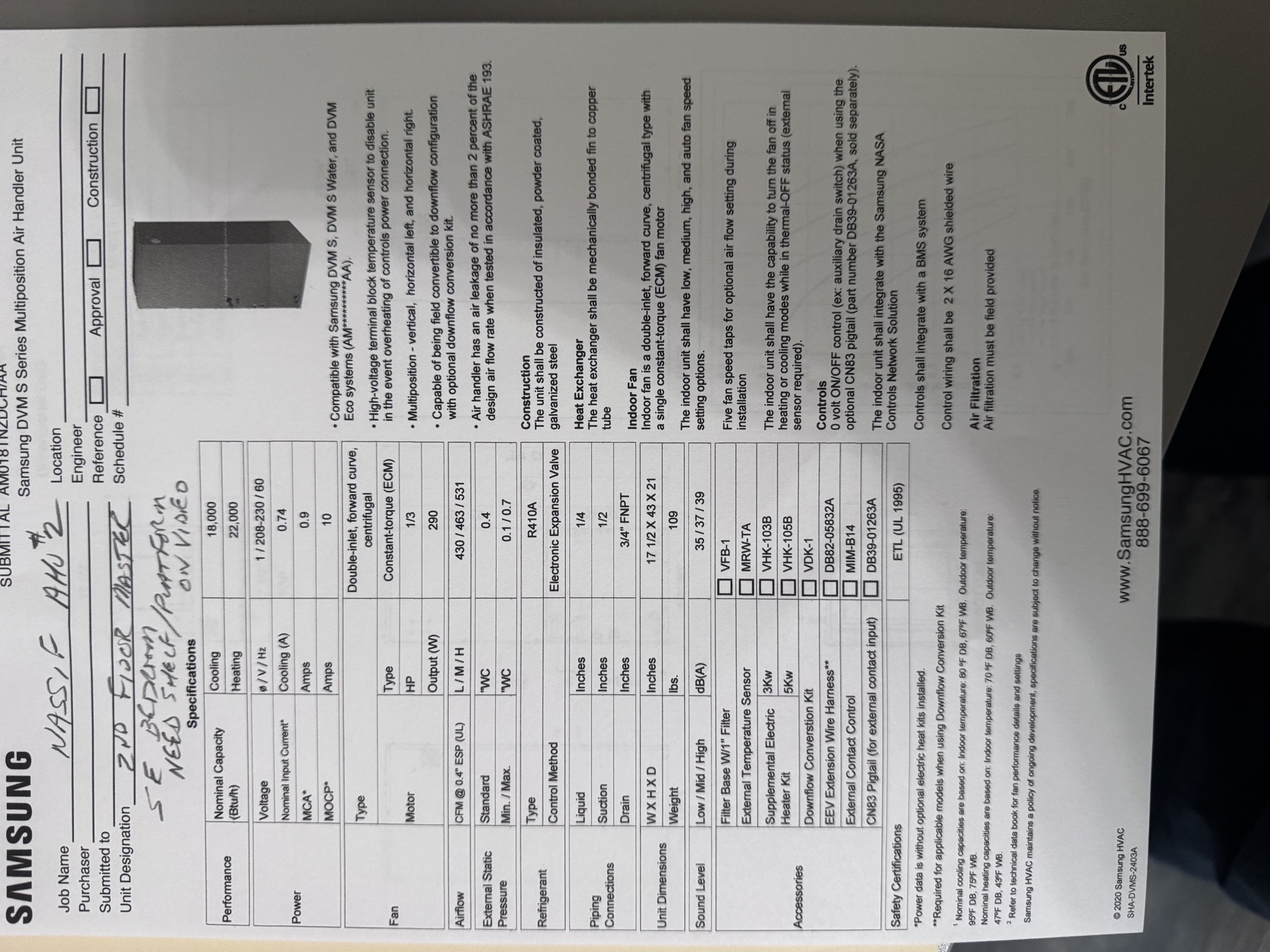 Equipment spec sheet page 3