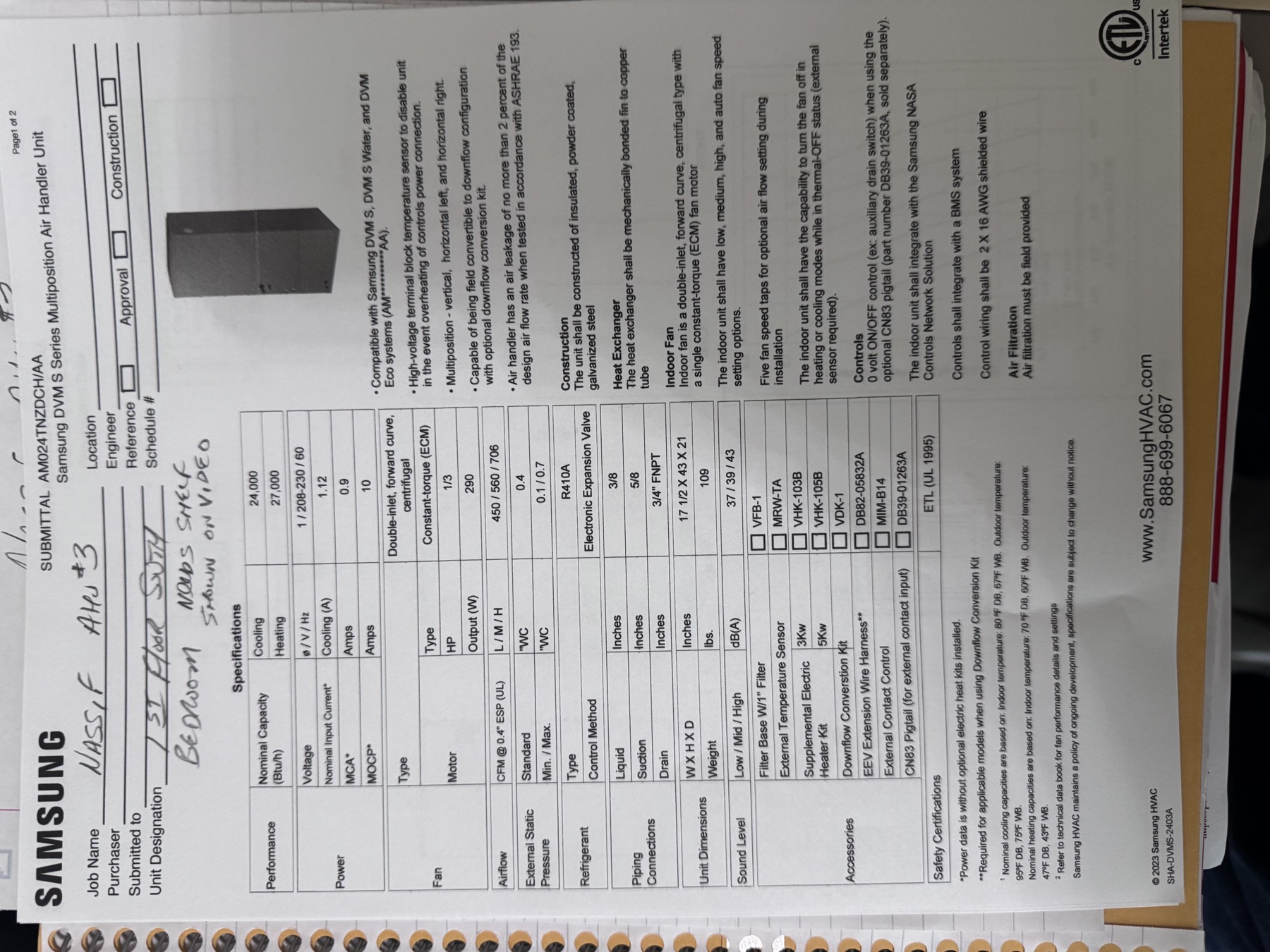 Equipment spec sheet page 5